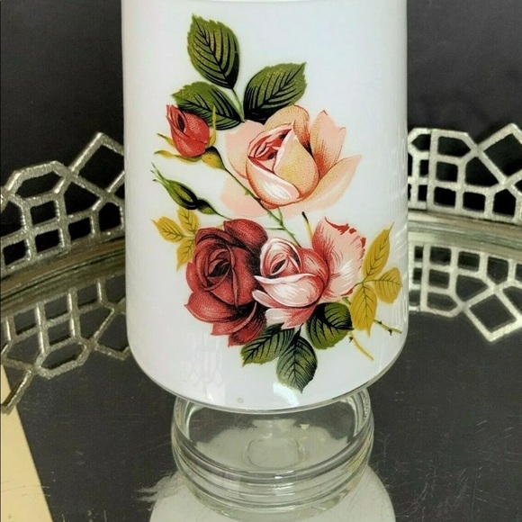Vintage Decanter Roses Storage Dresser Barware #M1 - Picture 2 of 8
